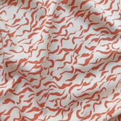 Viskose Twill Stoff abstraktes Muster Blusenstoff, terracotta cremewei�