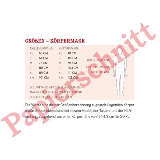 Schnittmuster Rock mit Gummibund im R�ckenteil FRAU CARRY Studio Schnittreif