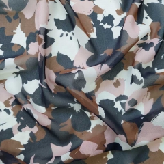 Chiffon Stoff Blumen Blusenstoff, altrosa braun dunkelgrau wei