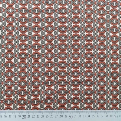 Viskose Twillstoffe grafisches Muster, terracotta grau cremewei�