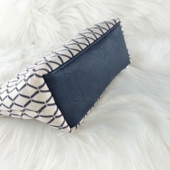 Wildlederimitat Gitternetz Rauten grafisch Fake Suede, blaugrau cremewei�