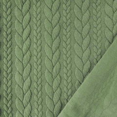 Jacquardjersey Stoff Zopfmuster,�Matcha Green (hellgr�n)