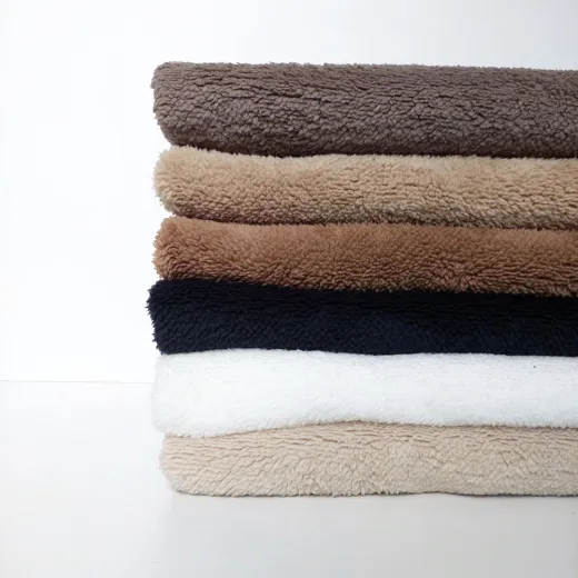 Teddystoff Teddyfleece Meterware – Sherpa, weich & elastisch, hellbraun