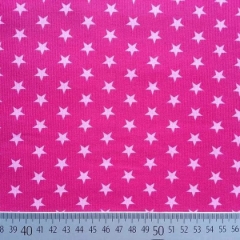 Feincord Sterne 1cm, rosa auf pink