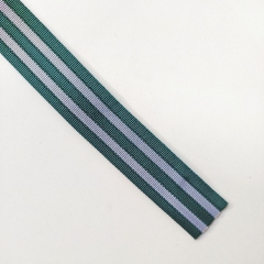 Gurtband Streifen Rucksackband 38 mm, grau dunkelgrün
