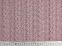 Jacquard Jerseystoff Zopfmuster, altrosa