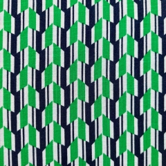 Viskosestoff mit Stretch Blusenstoff grafisches Muster, grn wei dunkelblau