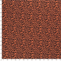 Viskosejersey Stoff Leoparden Muster, schwarz rostbraun