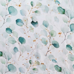 Viskosestoff Eukalpytusbltter Blusenstoff, mint weiss