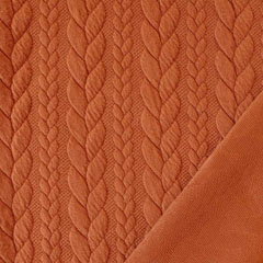 Jacquardjersey Stoff Zopfmuster,�terracotta braun