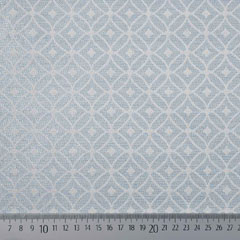 Dekostoff Rauten Glitzer Jacquard Double Face, silber hellblau