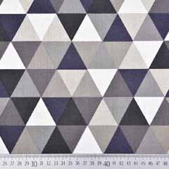 Dekostoff Dreiecke Leinen Optik, dunkelgrau taupe natur