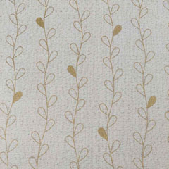 Dekostoff Retrobltter Ranken Gold Metallic Glitzer, cremewei