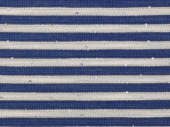 Baumwollstoff Streifen & Pailletten Editex, blau beige