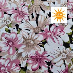 RESTSTCK 45 cm Badelycra Badeanzugstoff Funktionsjersey Blumen wei altrosa goldmetallic schwarz
