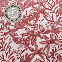 RESTST�CK 49 cm Viskose Stoff Blusenstoff Bl�tter, rotbraun ecrue