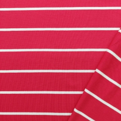 Viskose Jersey Stoff Streifen, wei rot