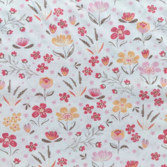 Baumwollstoff Blumen Blmchen, matt rot wei