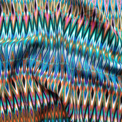 Viskosestoff Zickzack Ethno Print, orange trkis pink blau