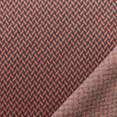 Jacquard Stoff Fischgrtmuster, rostbraun schwarz