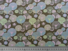 RESTSTCK 50 cm Jersey Bume und Bltter, braun
