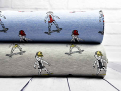 Sweatstoff French Terry Skateboarder Stenzo, hellblau meliert