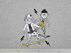 Sweatstoff French Terry Panel Skateboarder Stenzo, grau
