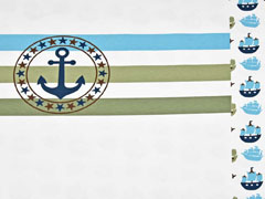 Jersey Panel 2 in 1 Piratenschiffe, weiß blau