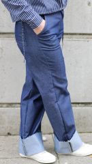 RESTST�CK 30 cm Jeansstoff mit Stretch uni, dunkelblau