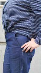 RESTST�CK 30 cm Jeansstoff mit Stretch uni, dunkelblau