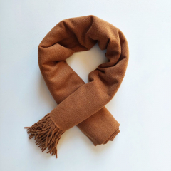 Cashmere Wollschal uni, cognac braun