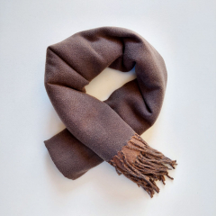 Kaschmir Wollschal Cashmere Woolblend Doubleface, matt braun nougat