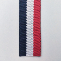Gurtband Streifen 38 mm, dunkelblau rot wei