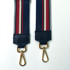 Taschengurt Taschenriemen Streifen 5 cm, grau weinrot dunkelblau, gold Schnallen
