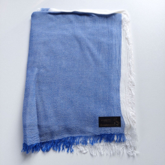 Halstuch Blockstreifen Modal, mittelblau wei�