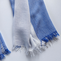 Halstuch Blockstreifen Modal, mittelblau wei�