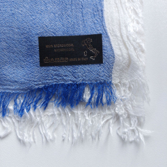 Halstuch Blockstreifen Modal, mittelblau wei�