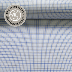 RESTST�CK 56 cm Baumwollstoff Karomuster blau schwarz wei� Piumino Feeling Albini- Made in Italy