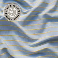 Baumwollstoff Querstreifen gelb wei� hellblau Albini- Made in Italy