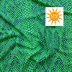 Badelycra Badeanzugstoff snakeprint Schlangenmuster, (neon)grn dunkelblau