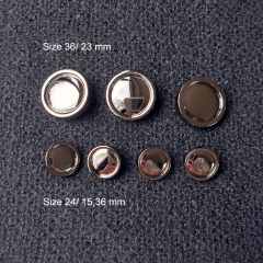 Metallknopf mit Rand glatt gl�nzend nickelfrei Knopfgr��e 36/23 mm, gunmetal