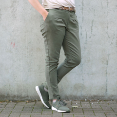Jeansstoff Denim mit Stretch (colored) uni, armygr�n