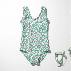 RESTST�CK 54 cm Badeanzugstoff Bikinistoff Leopardenmuster, wei� altmint