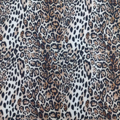 Softshell Stoff Leopardenmuster Animal Print, schwarz beige