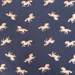 Jerseystoff Einhorn, kupfer gl�nzend blau (metallic)