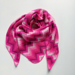 Dreieckstuch Schal Zickzack italienischer Stil, Pinktne