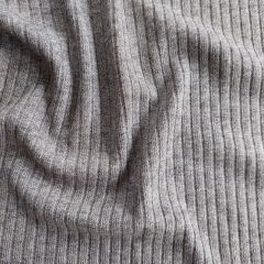 Strickstoff Rippenstrick Classic Look - dunkelgrau