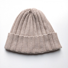 Mtze aus Kaschmirmix Strickstoff- hellbeige - made in Italy