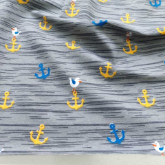 Jerseystoff Anker M�we Kinderjersey Baumwolle, gelb mittelblau grau