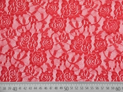 elastischer Spitzen Stoff Rosen Meterware, rot